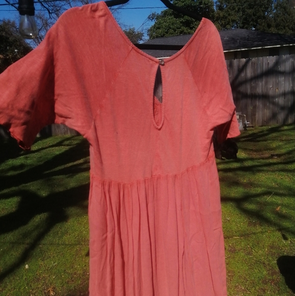 Sold on M mirrored dots orange boho dress - Picture 5 of 7